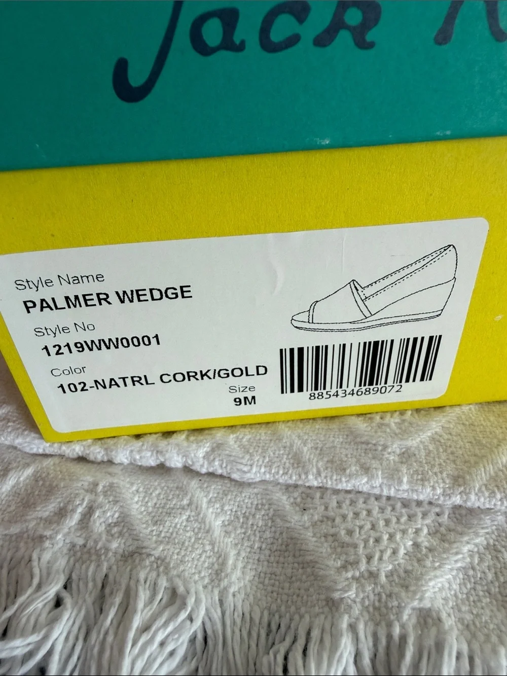 Jack Rogers Natural Cork Espadrille Wedge Sandals Palmer Wedge